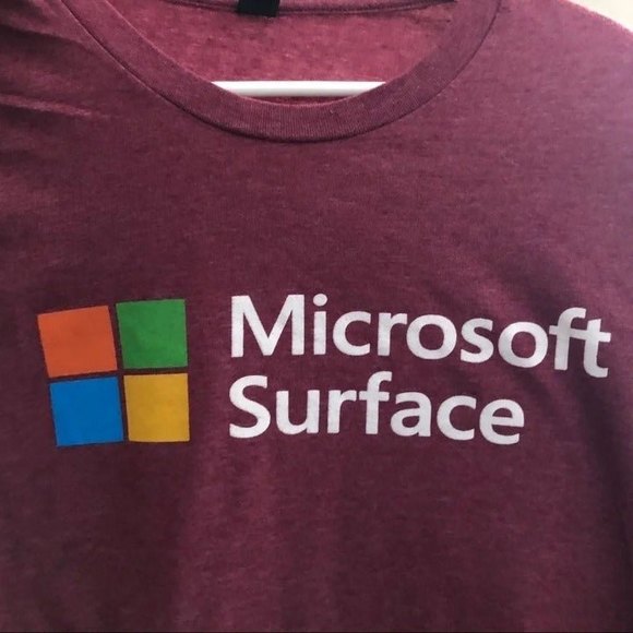 Microsoft Surface sz L Maroon Short Sleeve Tee - Picture 2 of 6